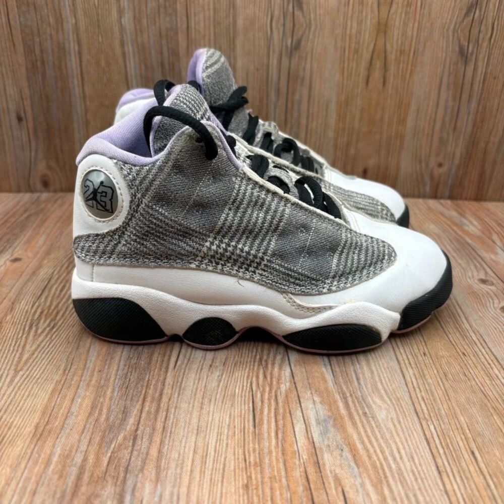Nike Air Jordan 13 Retro Preschool PS Houndstooth Kids Black Lilac-White 12C